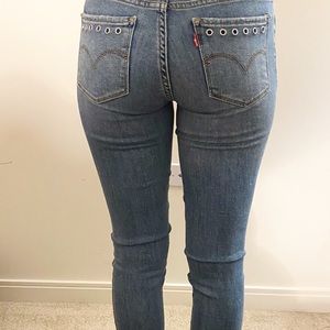 Studded Levi’s skinny jeans
